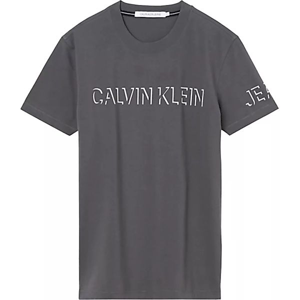 Calvin Klein Jeans Shadow Logo Kurzärmeliges T-shirt L Gray Pinstripe günstig online kaufen