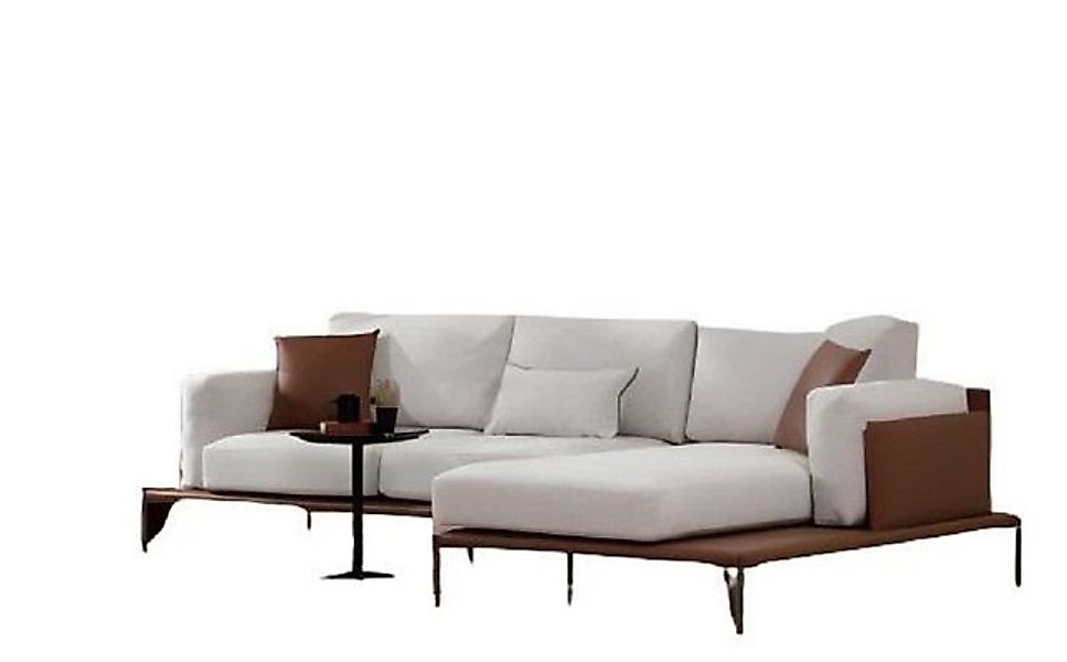 Xlmoebel Ecksofa Designer Ecksofa in L-Form mit weiß-braunem Farbmix für ei günstig online kaufen