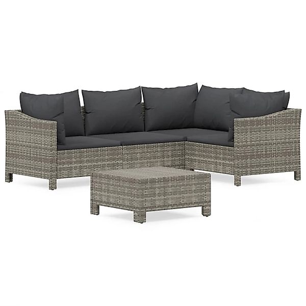 vidaXL Gartenlounge-Set 5-tlg. Garten-Lounge-Set mit Kissen günstig online kaufen