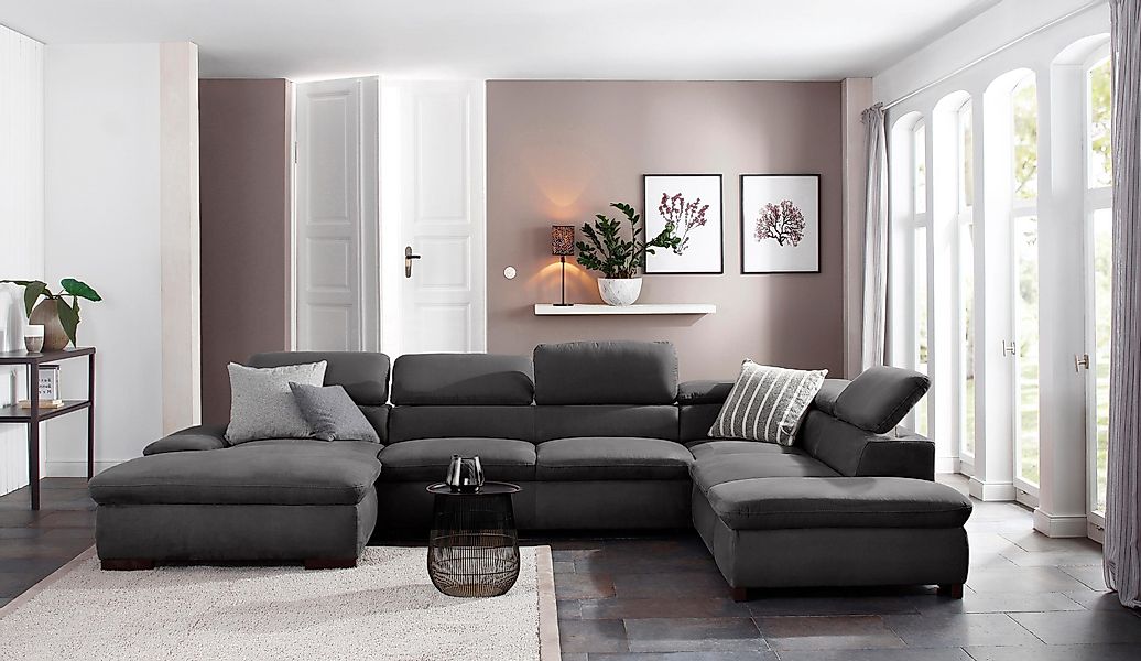 Home affaire Wohnlandschaft Alberto U-Form, mit günstig online kaufen