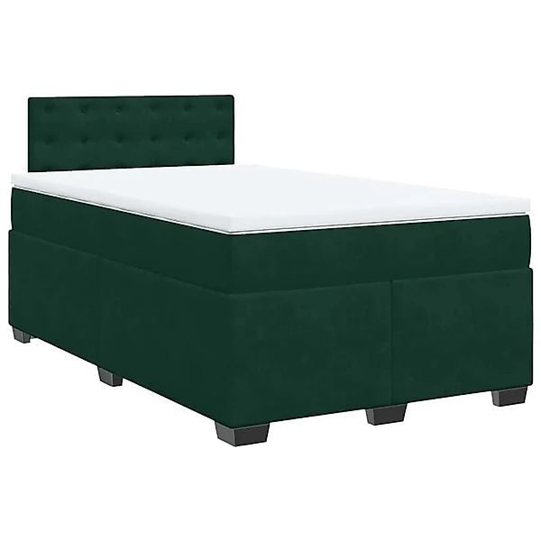 vidaXL Boxspringbett mit Matratze Dunkelgrün 120x200 cm Samt 3288597 günstig online kaufen