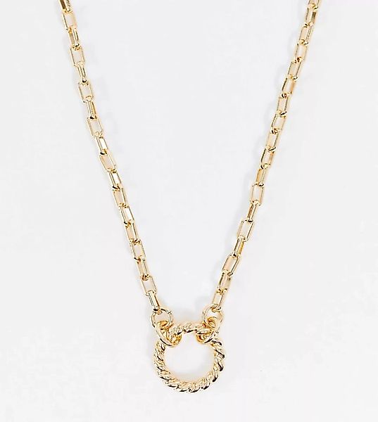 ASOS Design Curve – Goldfarbene Halskette mit rundem Anhänger günstig online kaufen