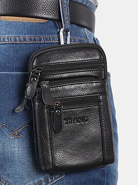 Herren 7 Zoll Casual Echtleder Gürtel Handytasche Umhängetasche günstig online kaufen