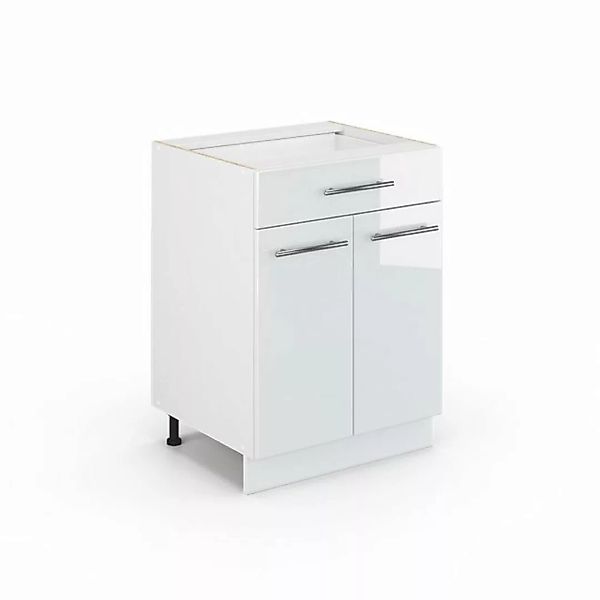 Vicco Schubunterschrank 60 cm Weiß mit Hochglanzfront weiß günstig online kaufen