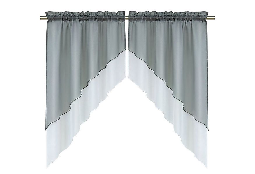 Delien Scheibengardine Beyza (2 St), Stangendurchzug, transparent, Zweifarb günstig online kaufen