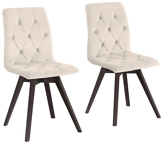 andas Esszimmerstuhl "Rania" (Set) 2 Stk. Samtoptik mit Massivholzbeinen günstig online kaufen