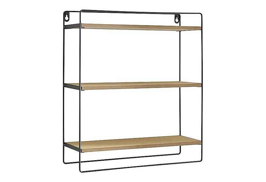 en.casa Wandregal, Skovbo Badezimmerregal mit 3 Ablageflächen Metall/Holzfa günstig online kaufen
