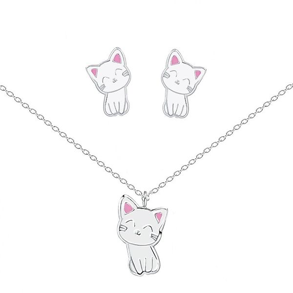 ALEXANDER YORK Schmuckset KATZE weiß, 4-tlg. günstig online kaufen