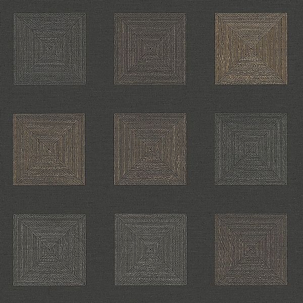 PROFHOME 371724-GU Grafik Tapete Geometrisch Matt Schwarz Gold 0,53 m x 10, günstig online kaufen