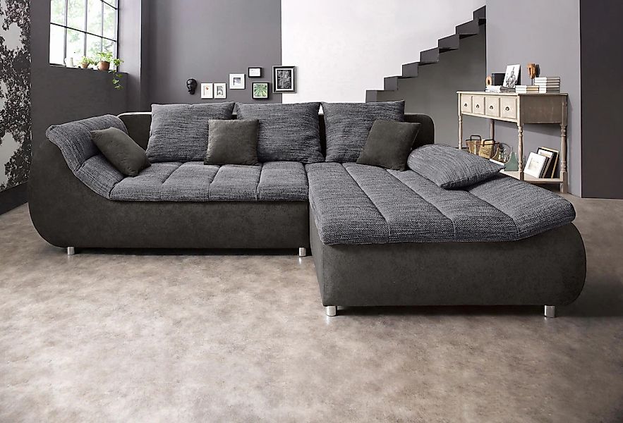 INOSIGN Ecksofa "Imola elegant und bequem, aktuelle Steppung im Sitz, L-For günstig online kaufen