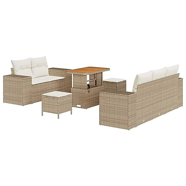 vidaXL Garten-Sofa-Set 8-Tlg Beige Poly Rattan 3361951 günstig online kaufen