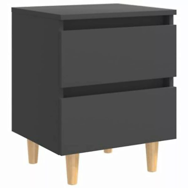 vidaXL Nachttisch mit Kiefernholz-Beinen Grau 40x35x50 cm Nachttisch grau günstig online kaufen