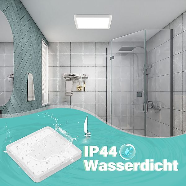 Nettlife LED Deckenleuchte Eckig Badezimmer Flach günstig online kaufen