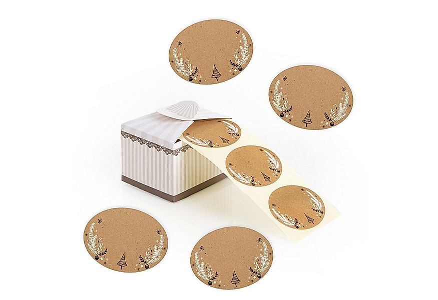 Logbuch-Verlag Dekofigur 200 Weihnachtsetiketten zum Beschriften auf Rolle günstig online kaufen