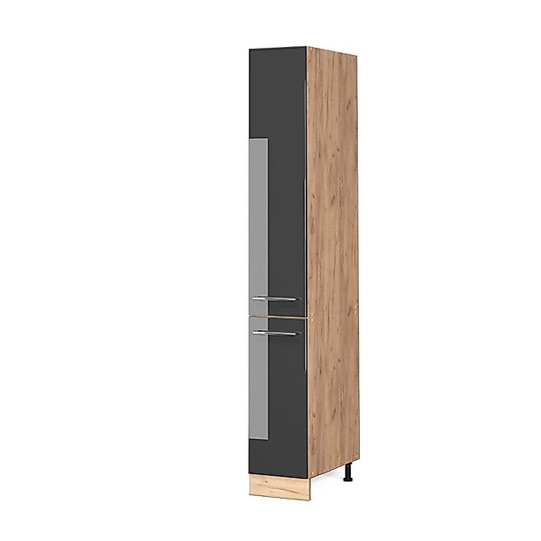 Vicco Apothekerschrank Fame-Line Anthrazit Hochglanz/Goldkraft Eiche 30 cm günstig online kaufen