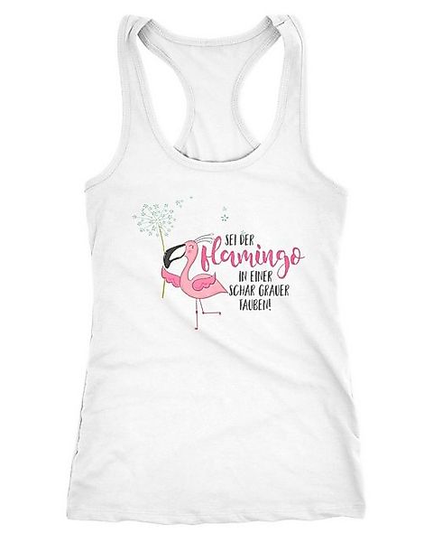 MoonWorks Tanktop Damen Tanktop sei der Flamingo in einer Schar grauer Taub günstig online kaufen