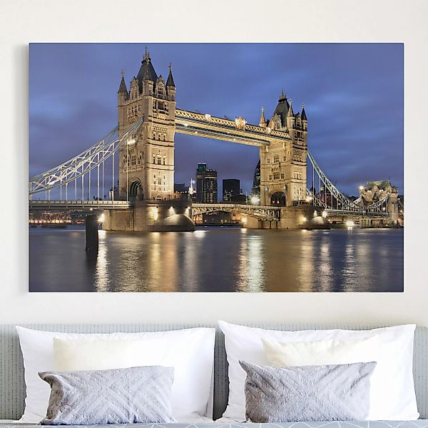 Leinwandbild London - Querformat Tower Brücke bei Nacht günstig online kaufen