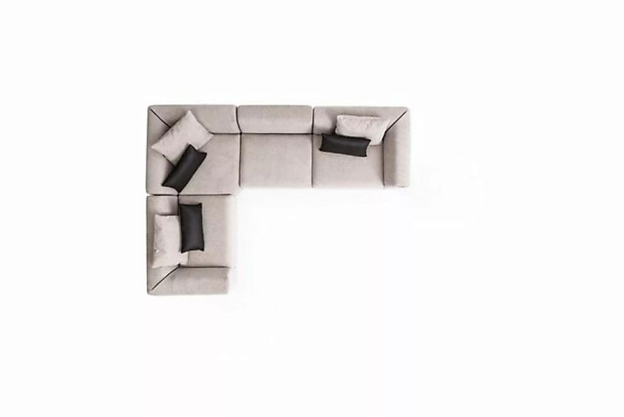 JVmoebel Ecksofa L-förmiges Sofa Beige Eckcouch Polstersofa Textil Neu, 4 T günstig online kaufen