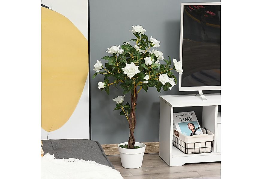 Kunstpflanze groß Rosenbaum im Topf Rosenbaum, Outsunny, Höhe 90 cm, Täusch günstig online kaufen