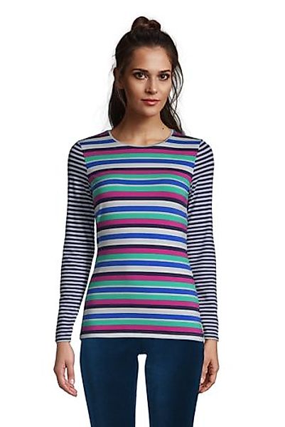 Shirt aus Baumwoll/Modalmix Gestreift in Petite-Größe, Damen, Größe: XS Pet günstig online kaufen