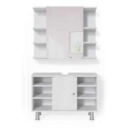 Vicco Badmöbel-Set Fynn, Weiß, 2 Teile, günstig online kaufen