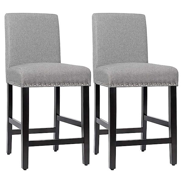 Costway Barhocker 2er Set mit Beinen Aus Gummiholz für Esszimmer günstig online kaufen