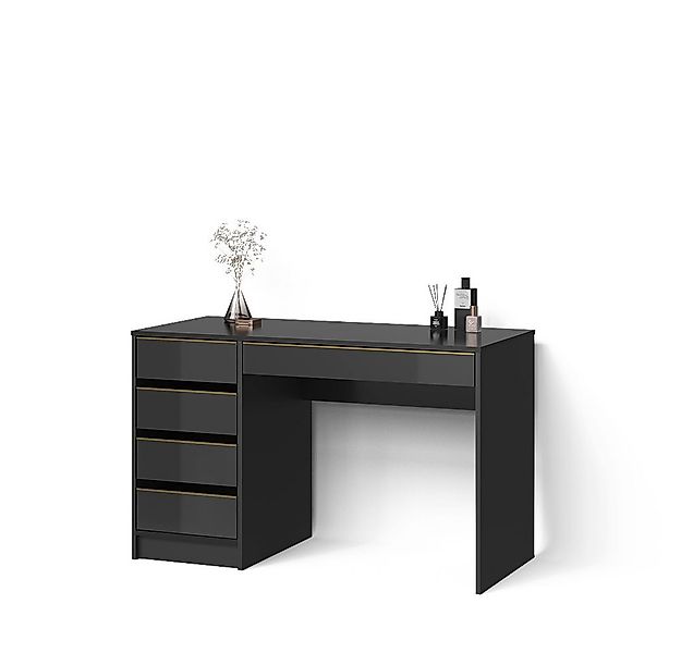 Livinity® Schminktisch Imola, Schwarz/Gold/Gold, ohne Spiegel günstig online kaufen