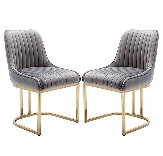 WAHSON OFFICE CHAIRS Esszimmerstuhl 2er Set Küchenstuhl mit goldene Stuhlbe günstig online kaufen