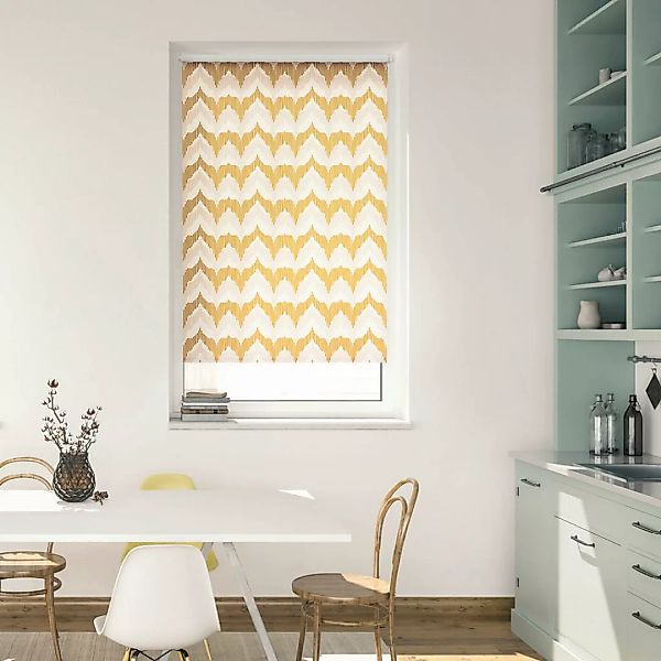 Verdunkelungsrollo Boho Zig Zag gelb B/L: ca. 45x150 cm günstig online kaufen