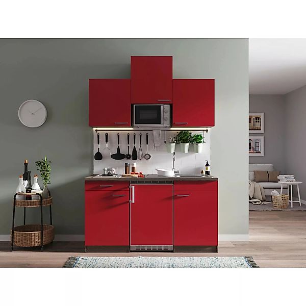 Respekta Küchenzeile KB150EYRMI 150 cm Rot-Eiche York Nachbildung günstig online kaufen