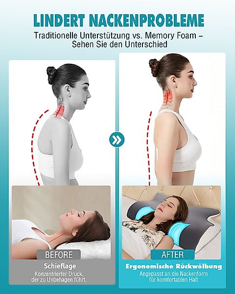 Esun Nackenstützkissen Memory Foam Kissen, Ergonomisches günstig online kaufen