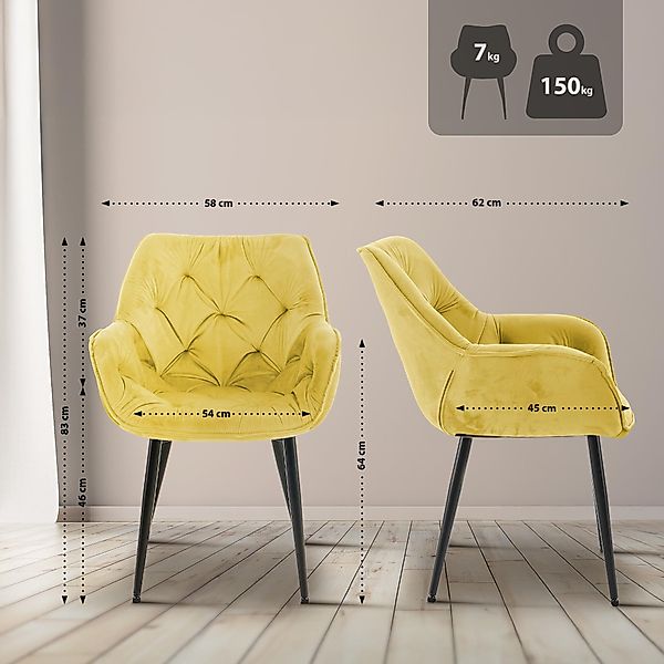 CLP Esszimmerstuhl Tanna Samt (2er Set), günstig online kaufen