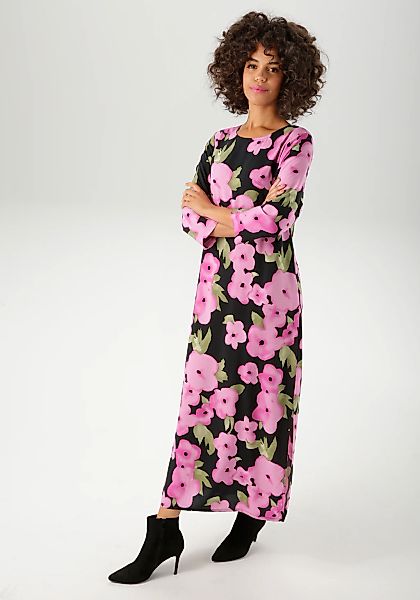 Aniston CASUAL Maxikleid, mit farbenfrohen Blumendruck - jedes Teil ein Uni günstig online kaufen