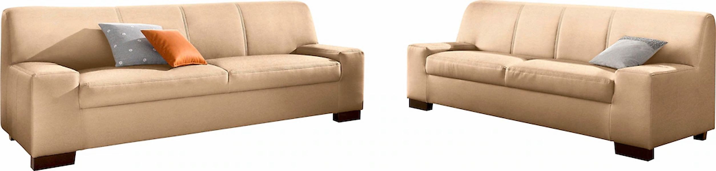 DOMO collection Polstergarnitur "Norma kubisch und zeitlos" Set, 2 Stk. tlg günstig online kaufen