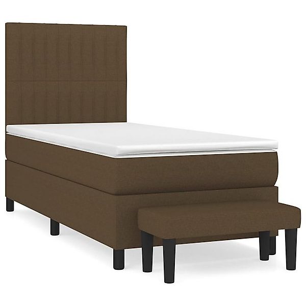 vidaXL Boxspringbett mit Matratze Dunkelbraun 80x200 cm Stoff1392957 günstig online kaufen