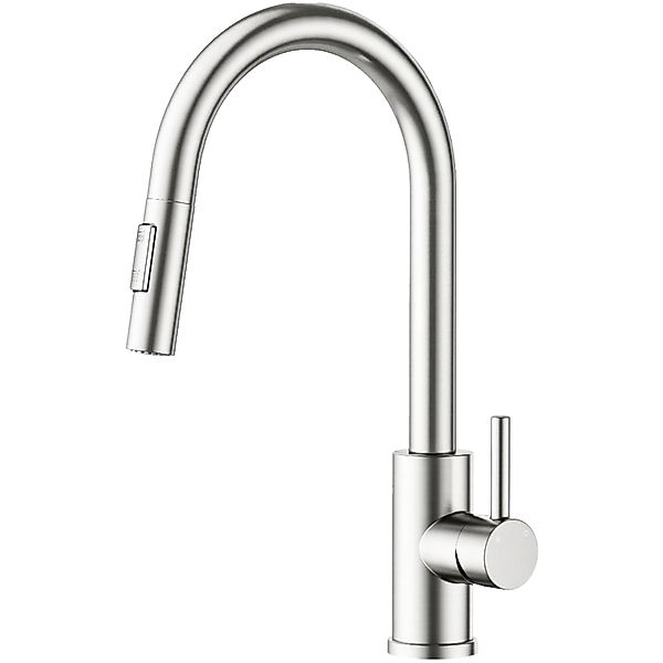 AICA Säulenbrause-Wasserhahn Silber Zwei Wasserauslassmodi Küche Mischbatte günstig online kaufen