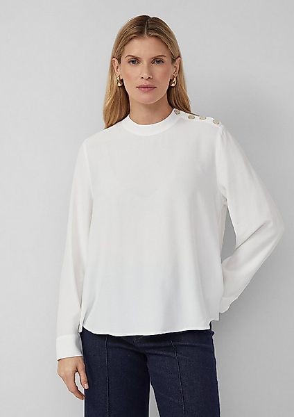 s.Oliver Langarmbluse Bluse Fließende Viskose-Bluse mit seitlichen Knöpfen günstig online kaufen