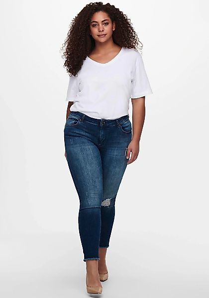 ONLY CARMAKOMA Skinny-fit-Jeans (1-tlg) CARWILLY REG SKINNY ANK JEANS MBD N günstig online kaufen