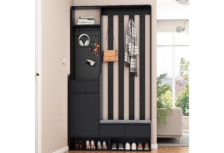 Celya Garderoben-Set Flurgarderobe mit gepolsterter Aufbewahrungsbank, (Was günstig online kaufen