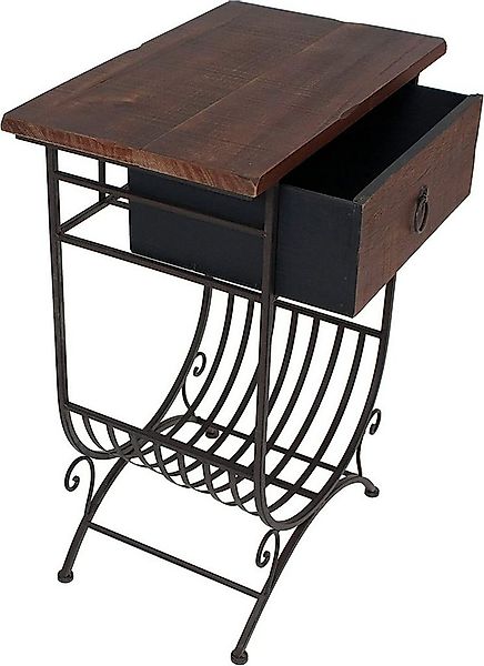 Dekoleidenschaft Konsolentisch Beistelltisch "Country-Style" aus Holz & Met günstig online kaufen
