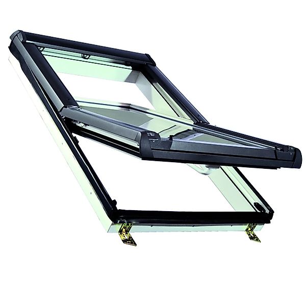 Roro Dachfenster KB3.0 VSG Kunststoff 74 cm x 118 cm Weiß-Anthrazit günstig online kaufen