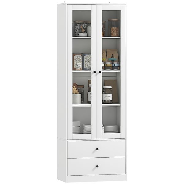 HOMCOM Kommode mit Schrank und 2 Schubladen, Möbel für Wohnzimmer und Salon günstig online kaufen
