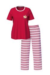 Ulla Popken Pyjama Pyjama Ringelhose Rundhals günstig online kaufen
