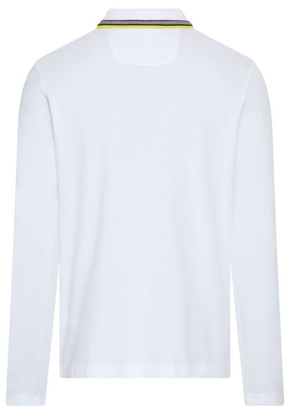 BOSS GREEN Langarm-Poloshirt "Plisy" mit Streifen am Kragen günstig online kaufen