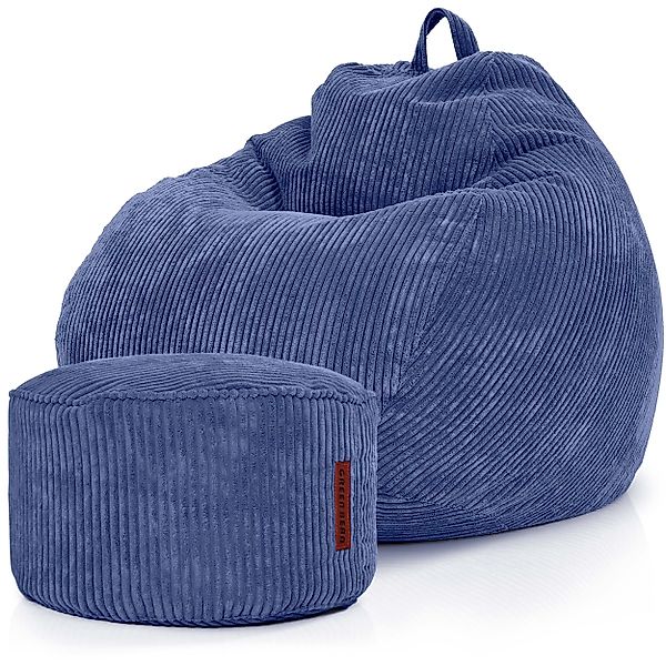 Green Bean Sitzsack Scoop + Pouf Cord, Indoor Sitzkissen mit Sitzhocker, Re günstig online kaufen