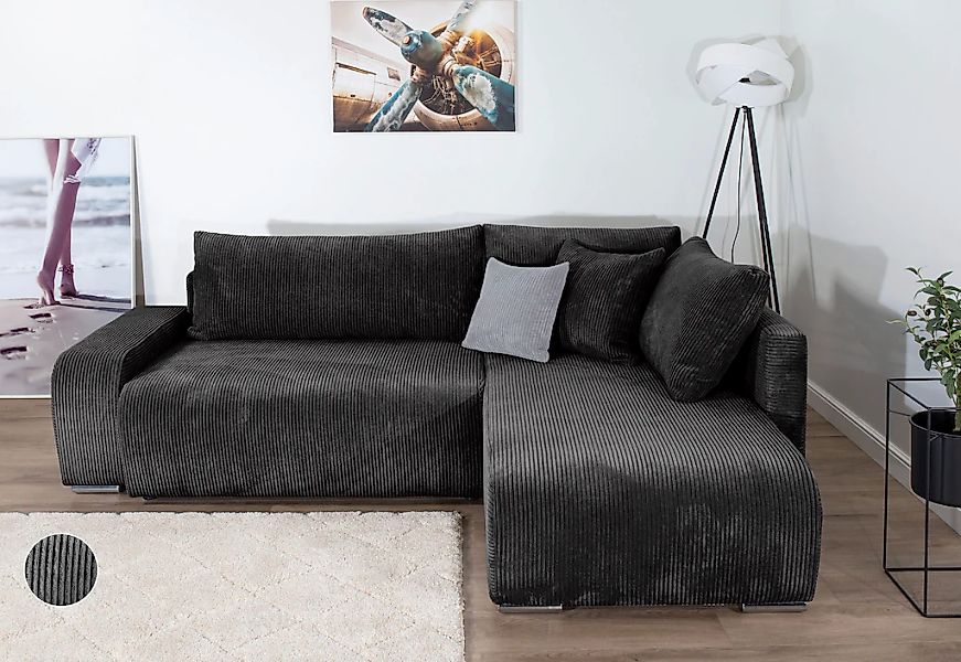 COLLECTION AB Ecksofa "Poppy, L-Form, Breite 227 cm mit Schlaffunktion" günstig online kaufen