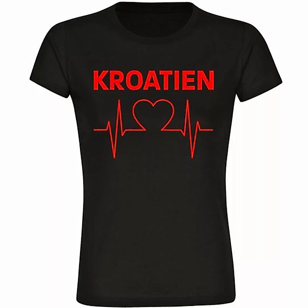 multifanshop T-Shirt Damen Kroatien - Herzschlag - Frauen günstig online kaufen