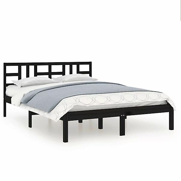 Vidaxl Massivholzbett Schwarz 140x190 Cm günstig online kaufen