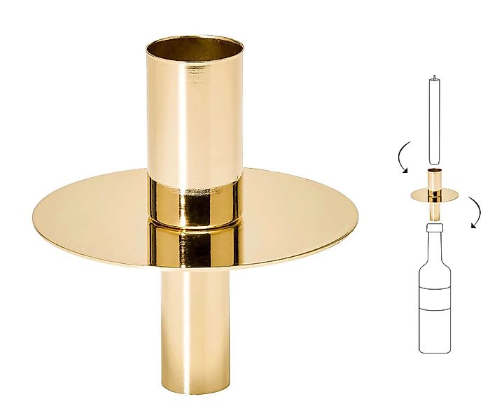 EDZARD Kerzenhalter Gold, Gold-Optik, vernickelt, H günstig online kaufen