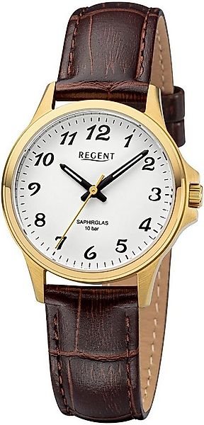 Regent Quarzuhr F1458 -20496GP, Armbanduhr, Damenuhr, Leuchtzeiger, Saphirg günstig online kaufen
